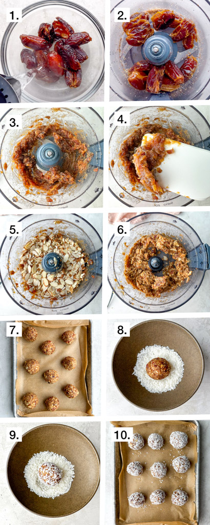 10 step visualization of how to make date energy balls